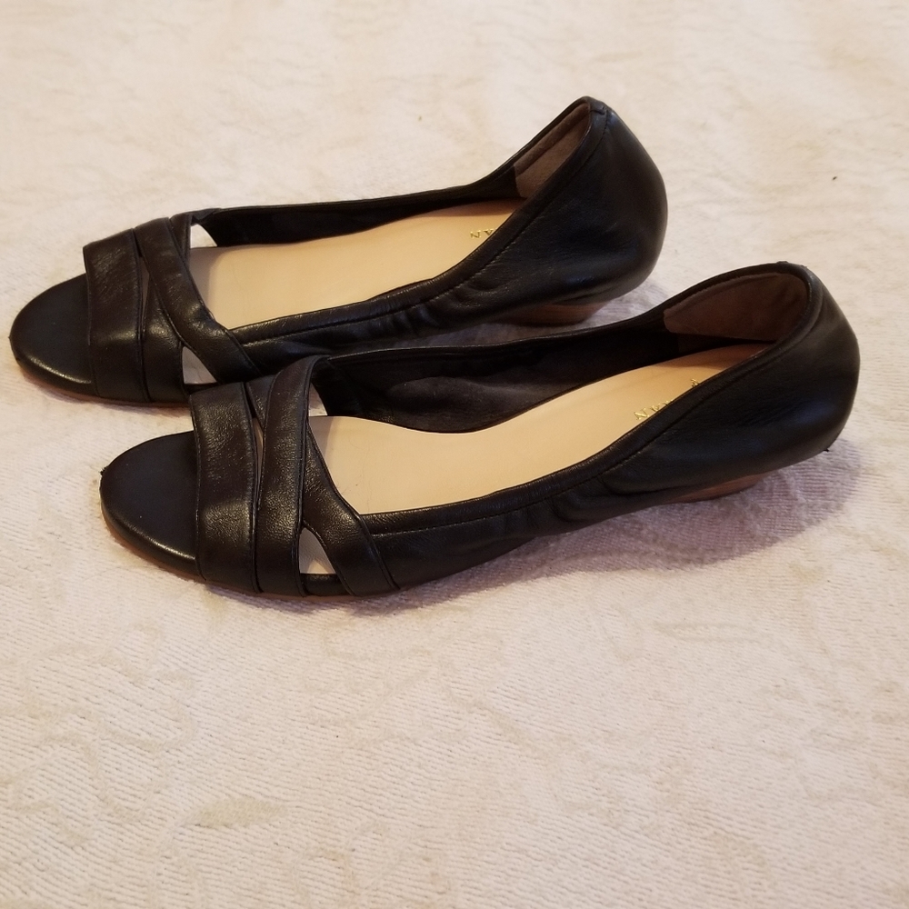 Cole Haan peeptoe slipons